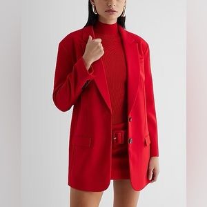 Express Twill oversized boyfriend blazer